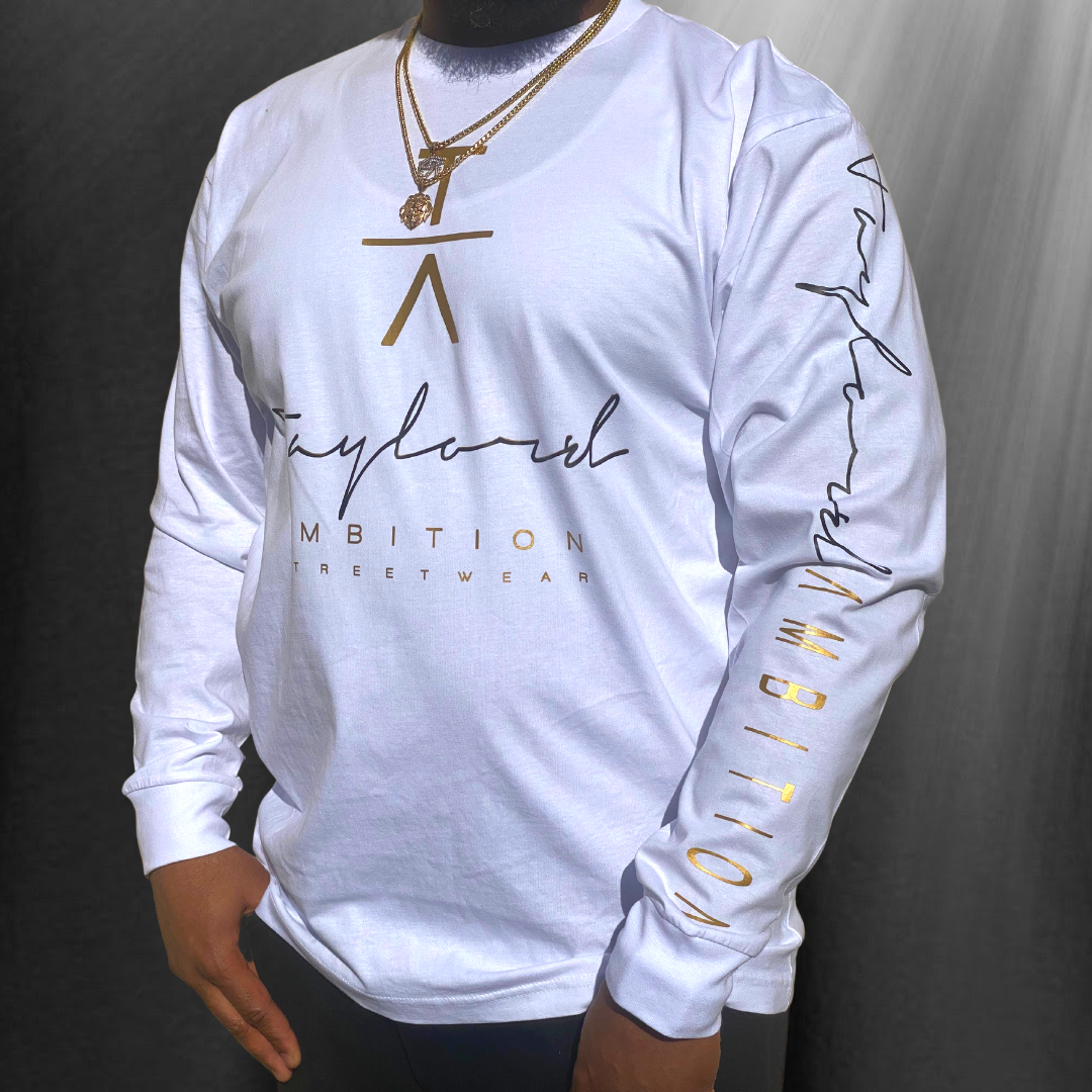 Men's Long Sleeve Shirt - White Signature